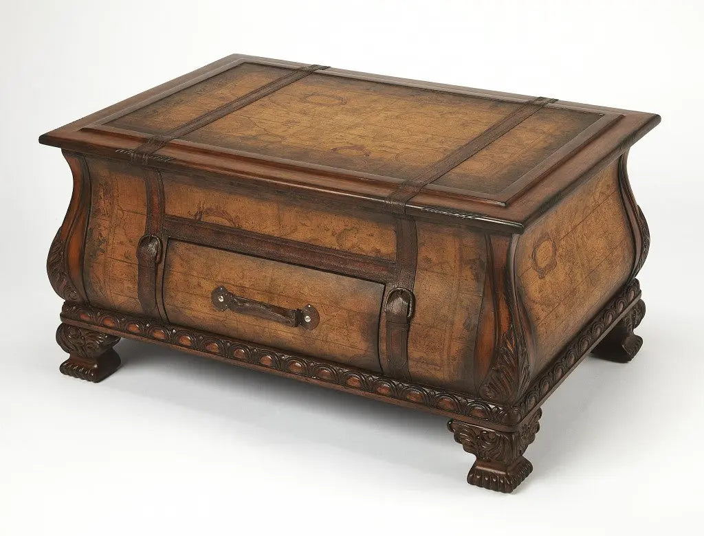 38" Brown Wood Coffee Table With Drawer Homeroots Living Room