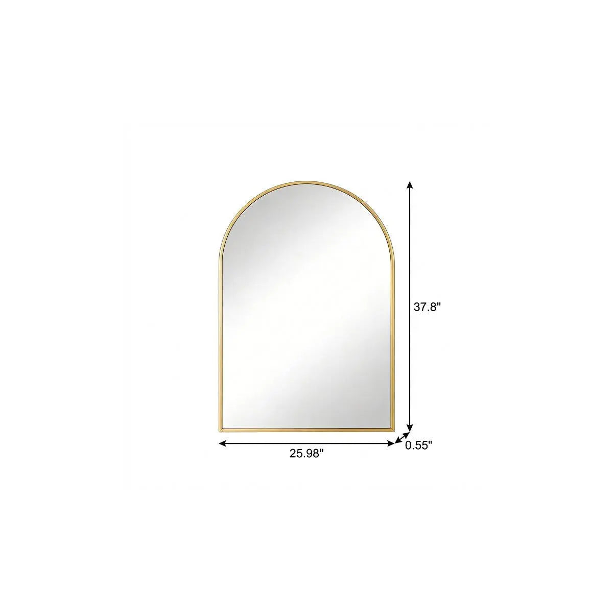 38" Gold Aluminum Arch Framed Accent Mirror Homeroots Bed & Bath