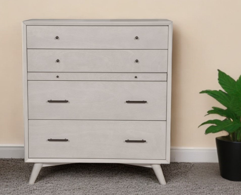 38" Gray Solid Wood Four Drawer Chest - GreatEagleInc