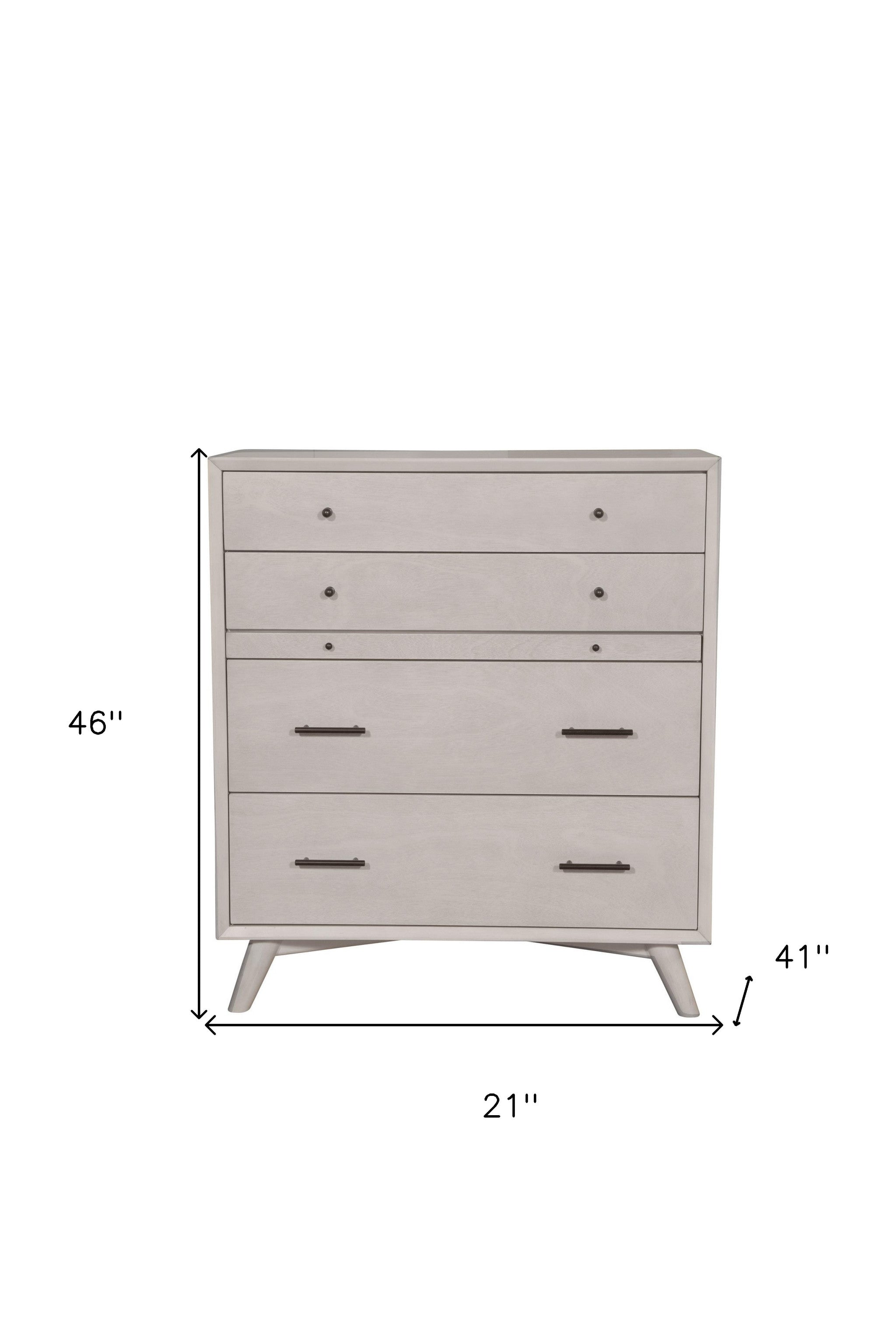 38" Gray Solid Wood Four Drawer Chest - GreatEagleInc