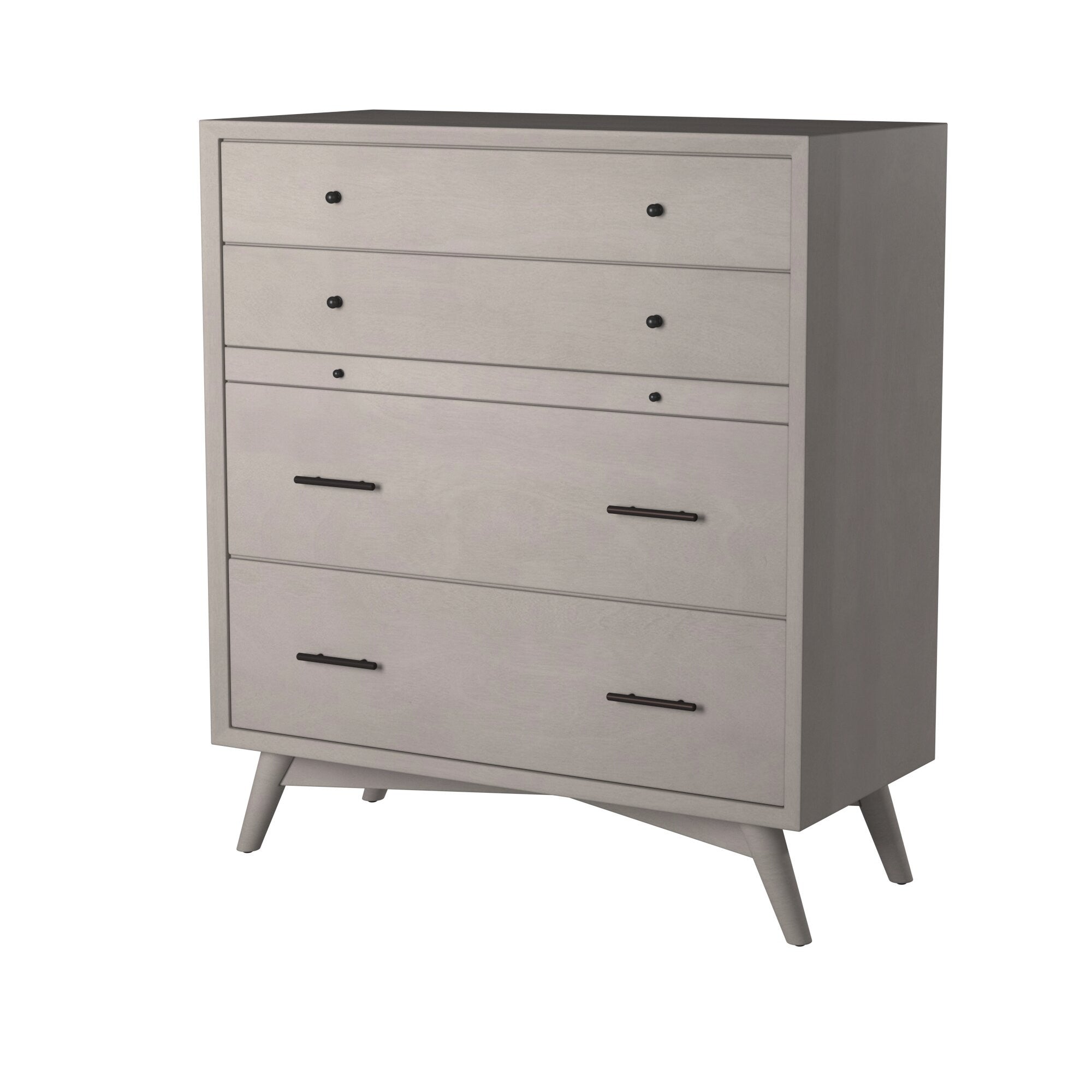 38" Gray Solid Wood Four Drawer Chest - GreatEagleInc