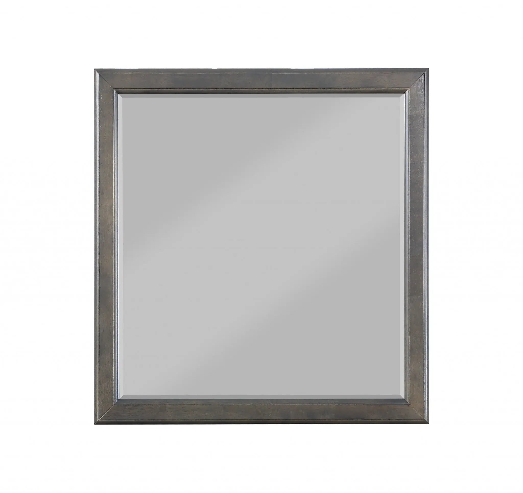 38" Gray Square Wood Framed Accent Mirror - GreatEagleInc