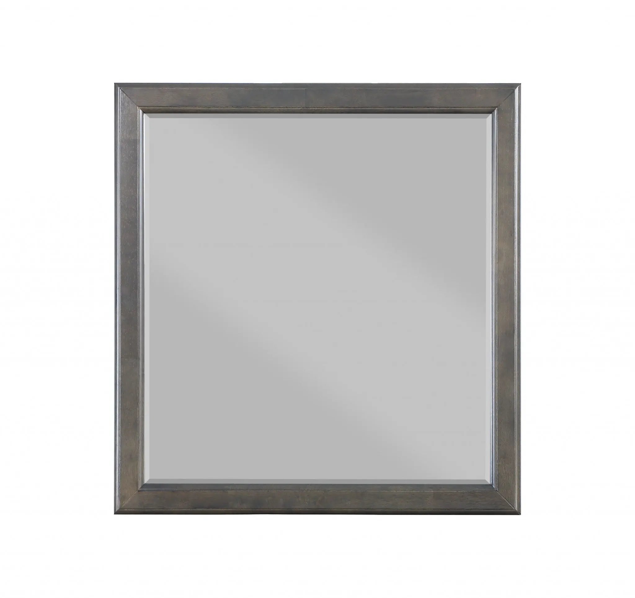 38" Gray Square Wood Framed Accent Mirror - GreatEagleInc