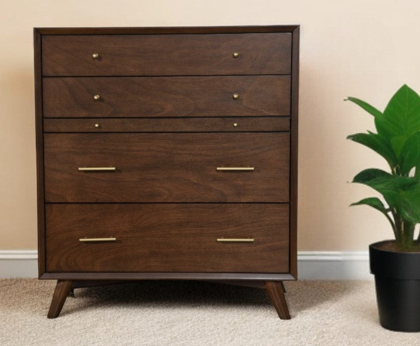 38" Mahogany Solid Wood Four Drawer Chest - GreatEagleInc