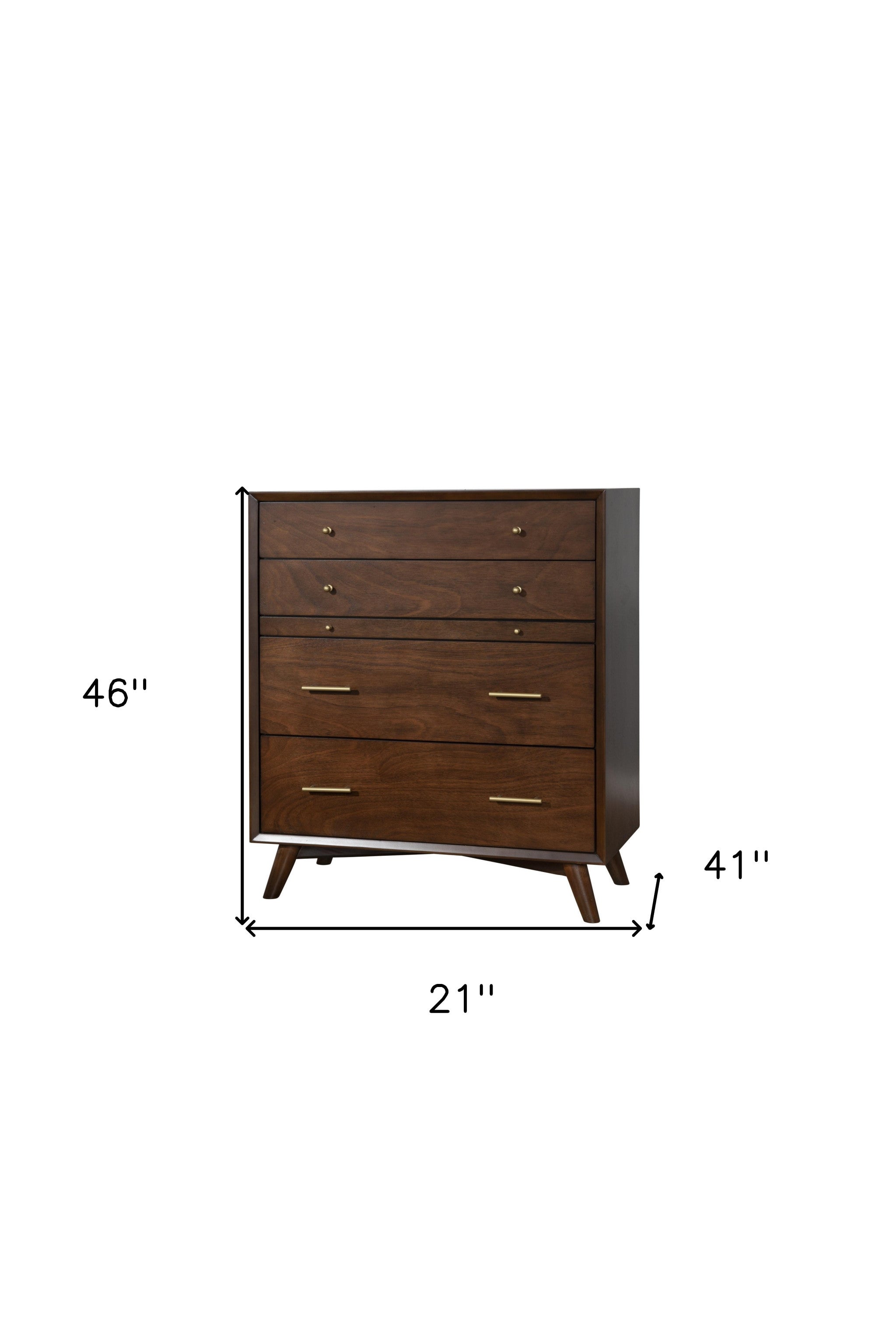 38" Mahogany Solid Wood Four Drawer Chest - GreatEagleInc