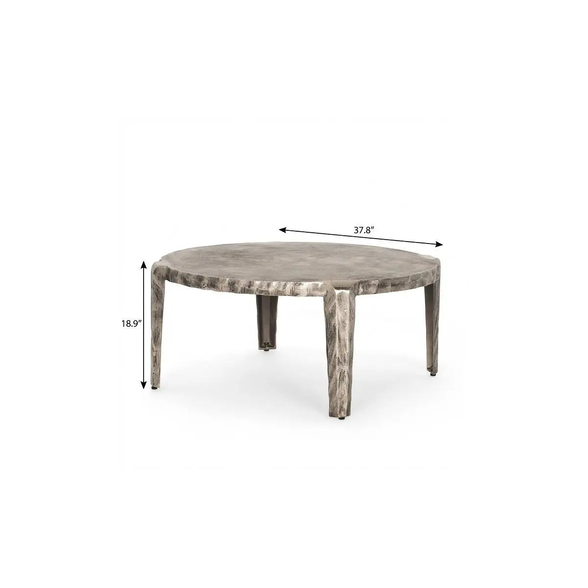 38" Silver Iron Round Coffee Table Homeroots Living Room