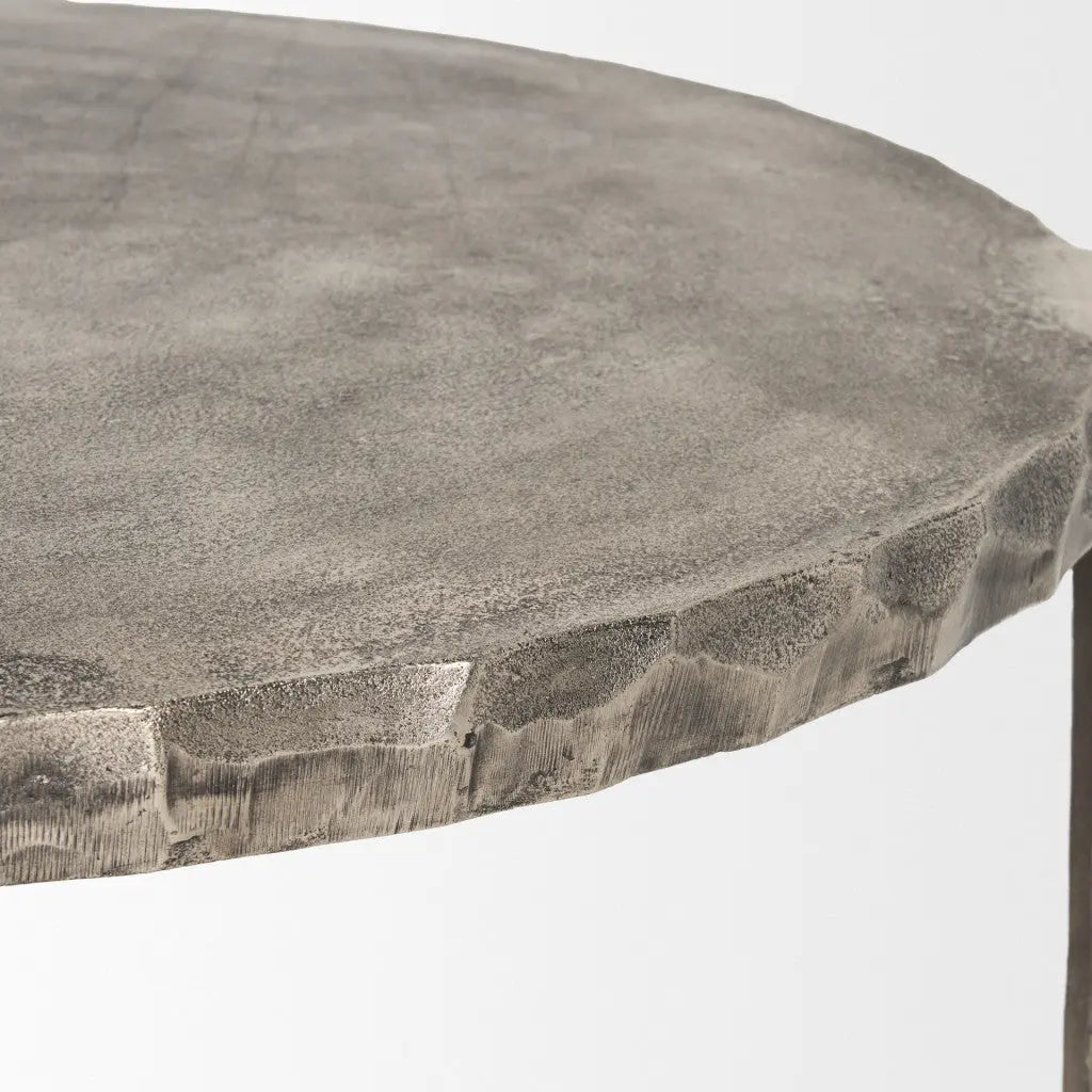 38" Silver Iron Round Coffee Table Homeroots Living Room