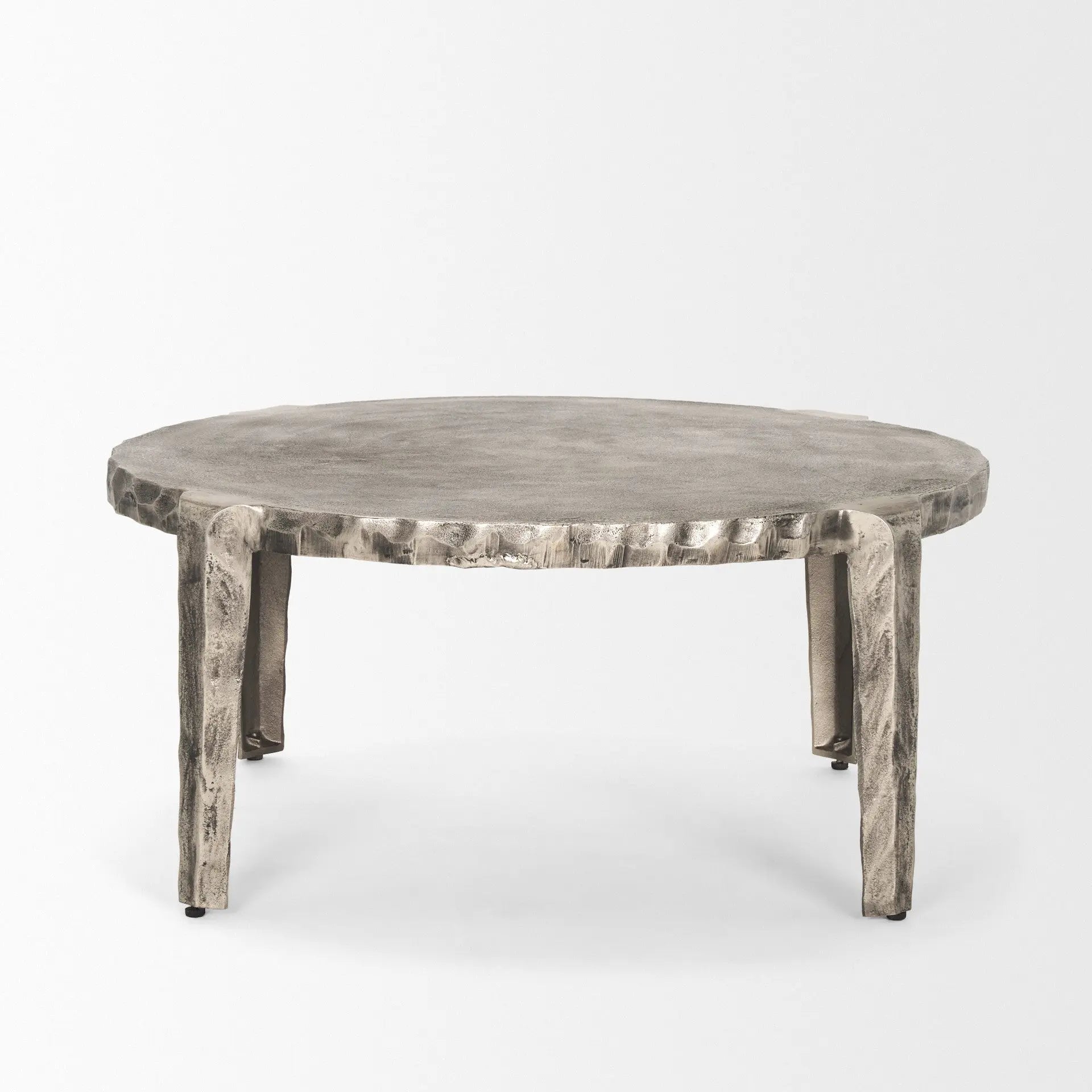 38" Silver Iron Round Coffee Table Homeroots Living Room