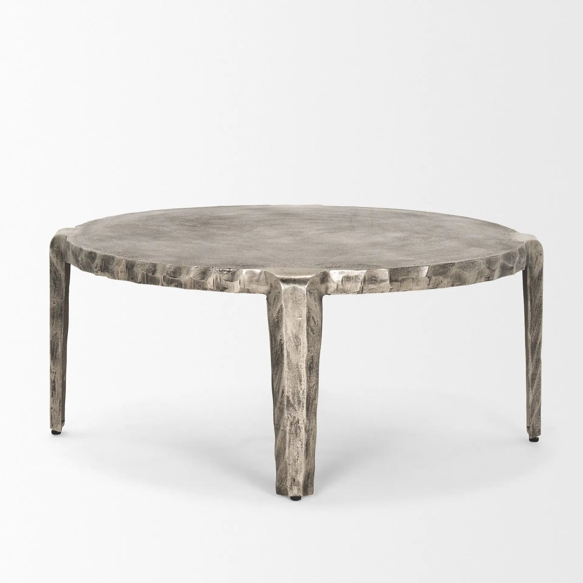 38" Silver Iron Round Coffee Table Homeroots Living Room
