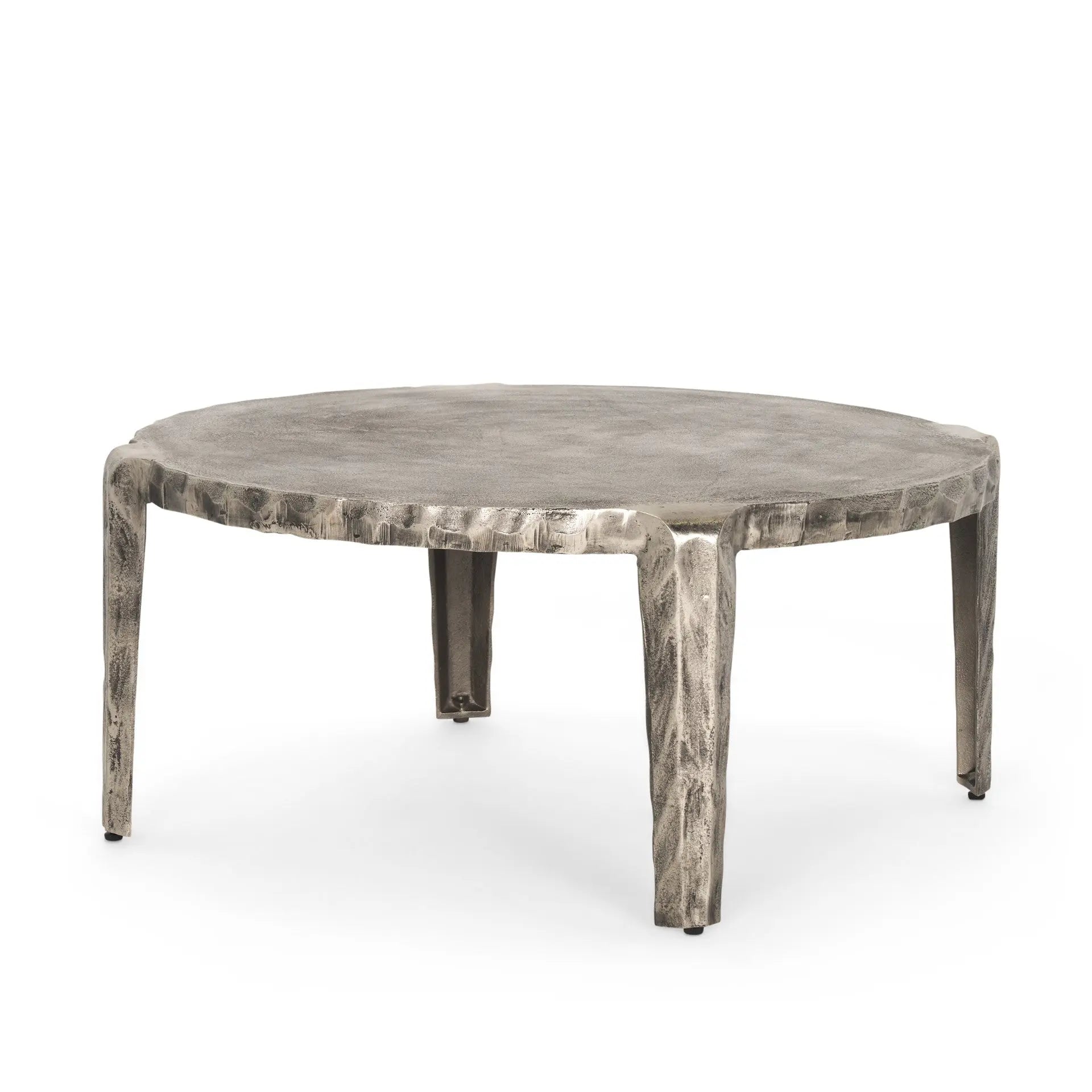 38" Silver Iron Round Coffee Table Homeroots Living Room