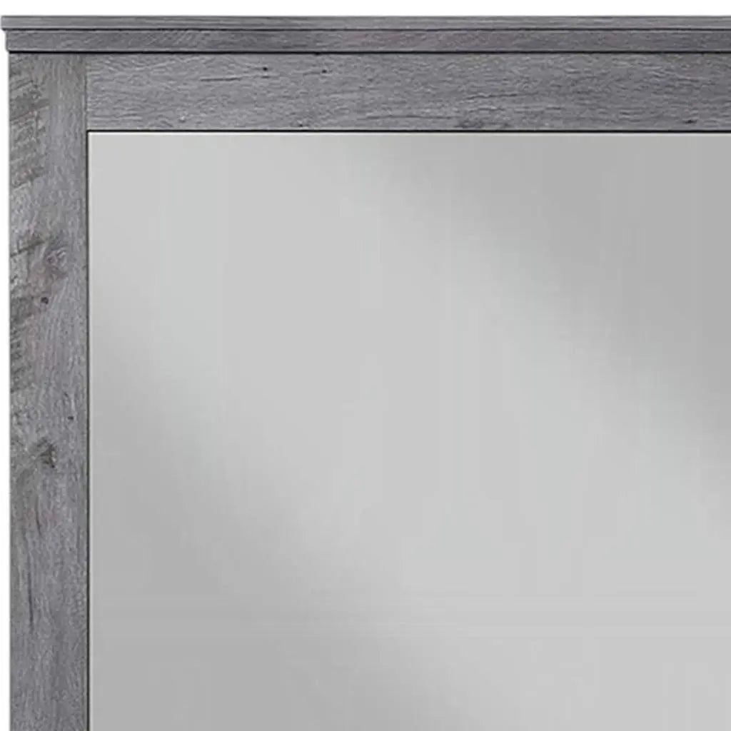 38" Square Wood Framed Mounted Dresser Mirror Homeroots Bed & Bath
