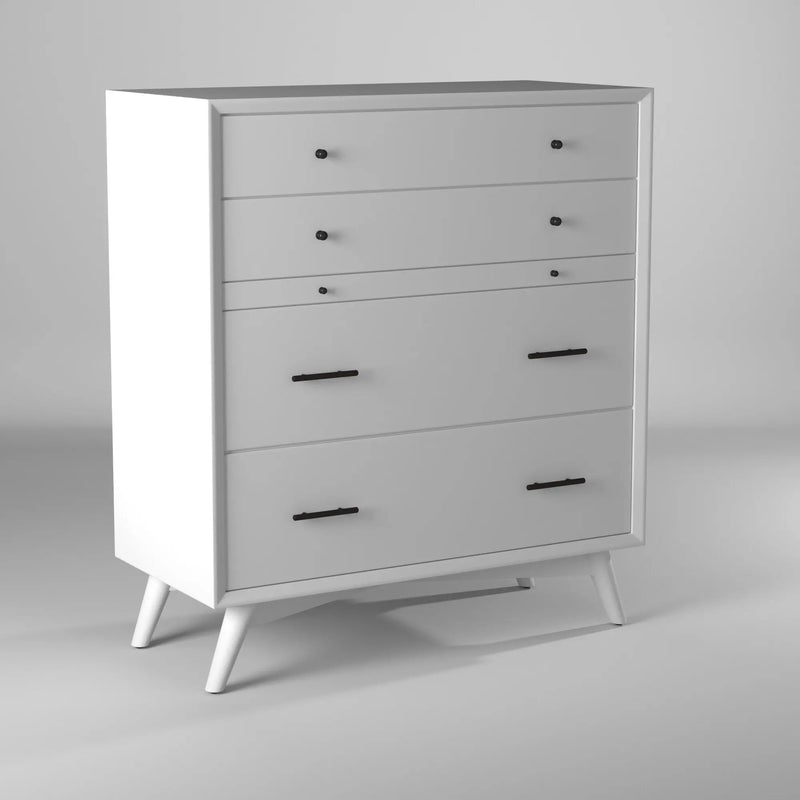 38" White Solid Wood Four Drawer Chest - GreatEagleInc