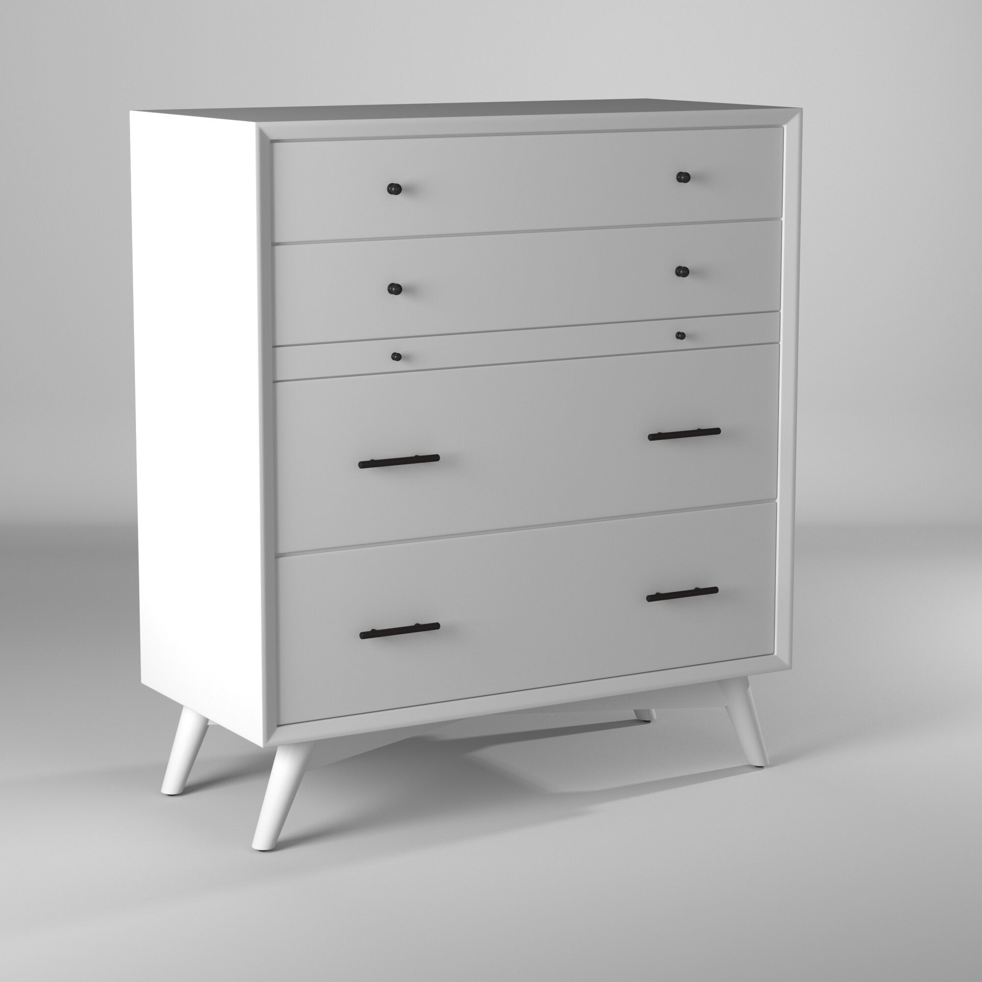 38" White Solid Wood Four Drawer Chest - GreatEagleInc