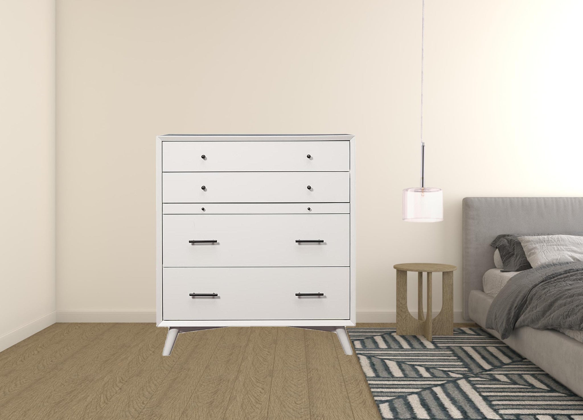 38" White Solid Wood Four Drawer Chest - GreatEagleInc