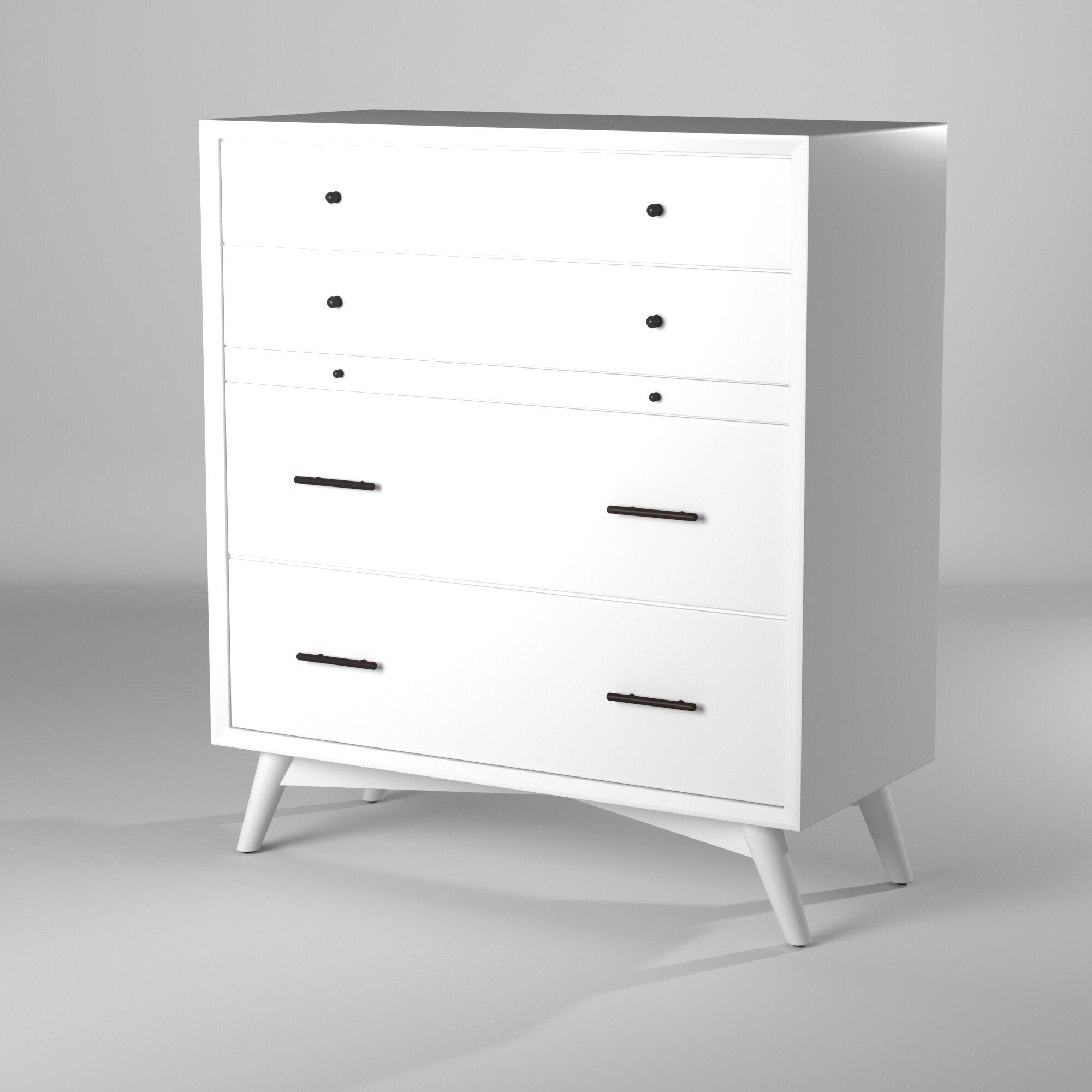 38" White Solid Wood Four Drawer Chest - GreatEagleInc