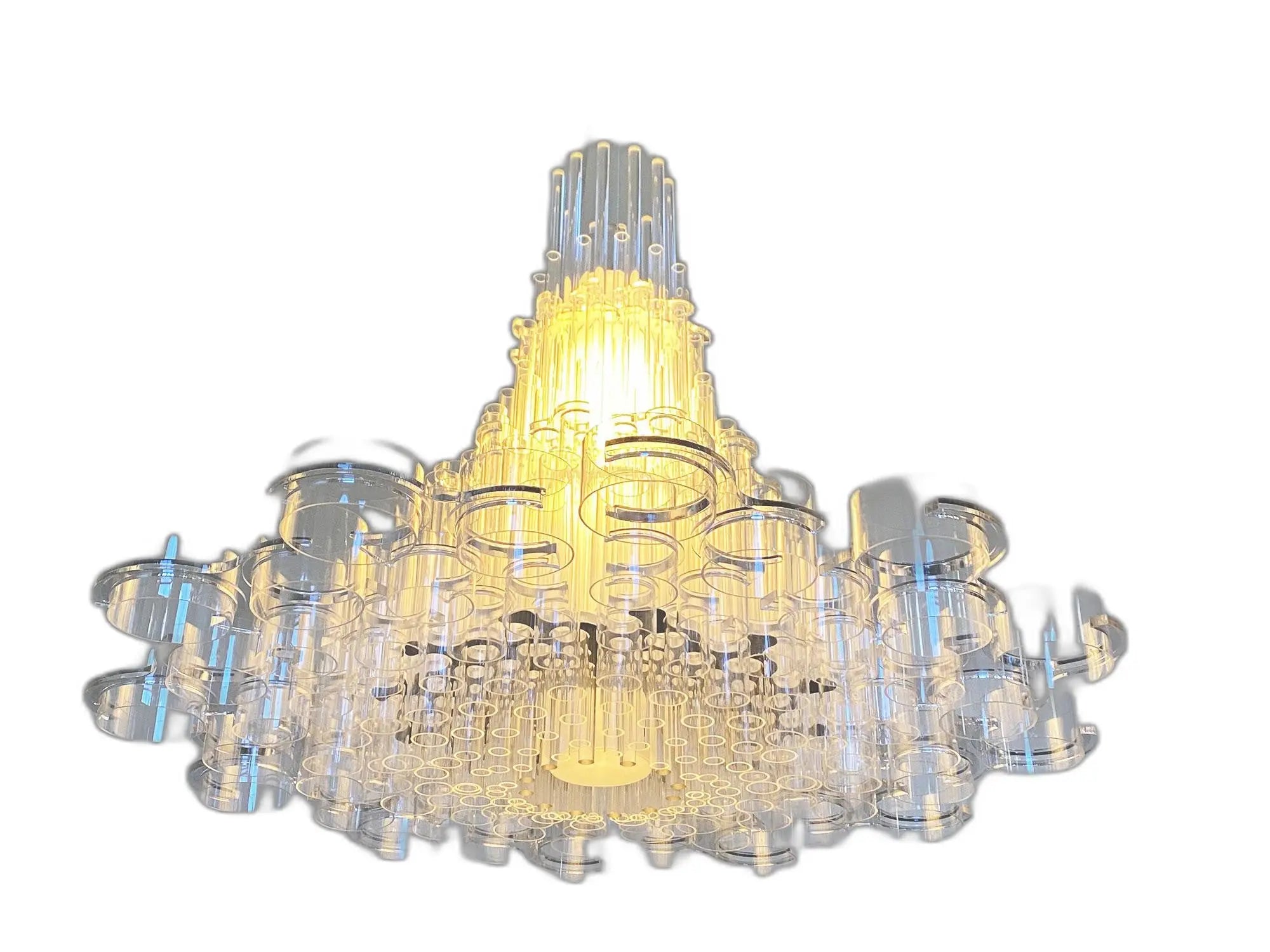 39 X 39 X 70 White Acrylic Pendant Lamp - GreatEagleInc