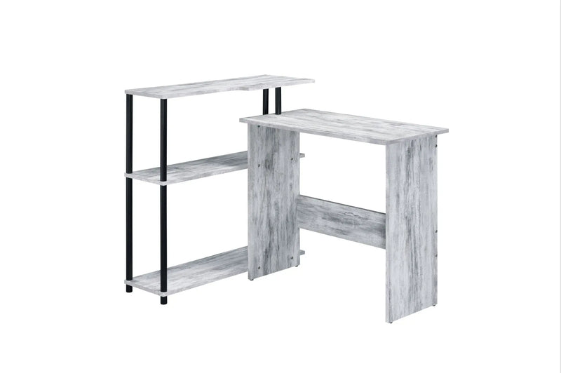 39" Antiqued White L Shape Writing Desk Homeroots Office