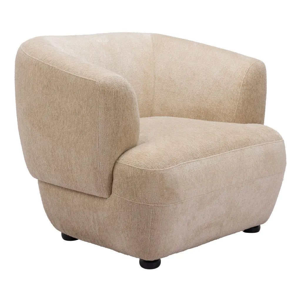39" Beige And Black Faux Shearling And Upholstered Arm Chair Homeroots Living Room