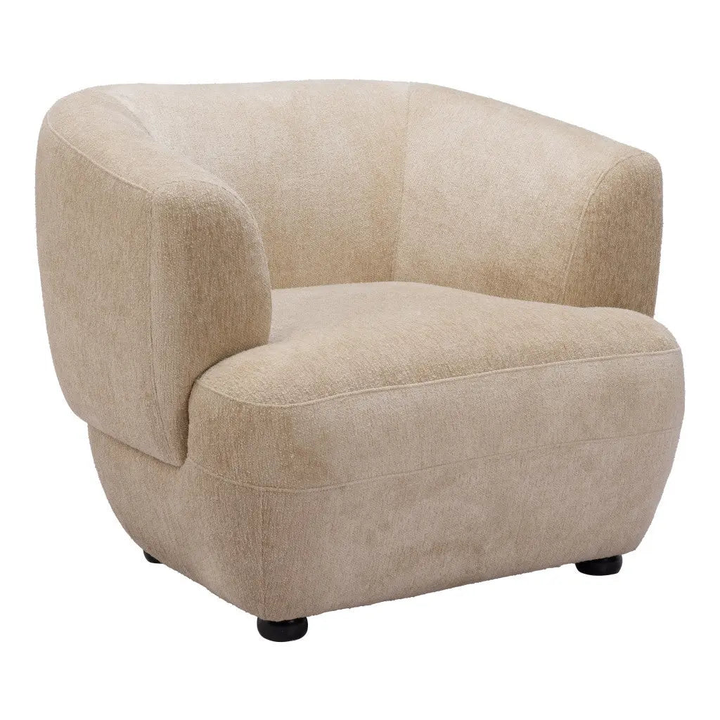 39" Beige And Black Faux Shearling And Upholstered Arm Chair Homeroots Living Room