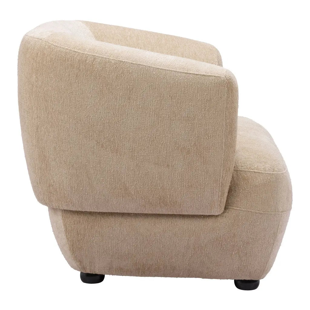39" Beige And Black Faux Shearling And Upholstered Arm Chair Homeroots Living Room
