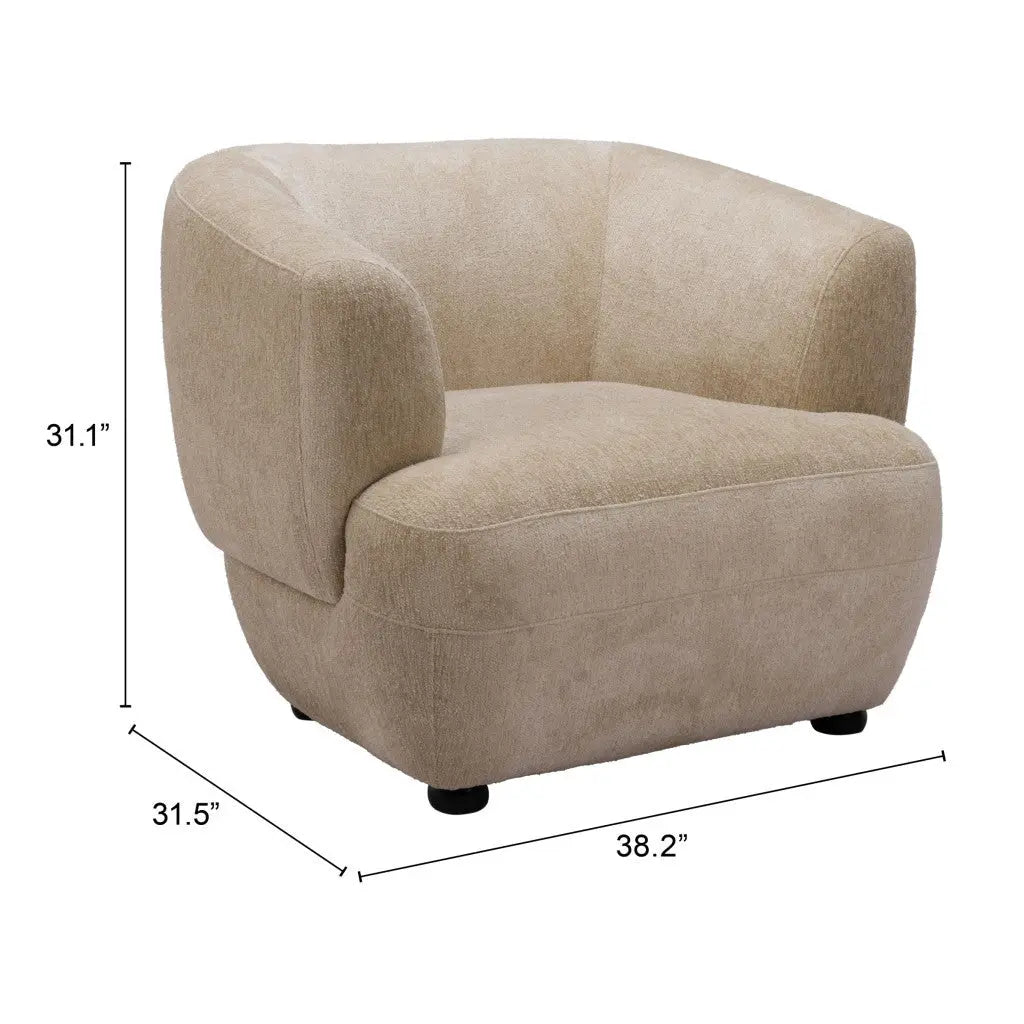 39" Beige And Black Faux Shearling And Upholstered Arm Chair Homeroots Living Room