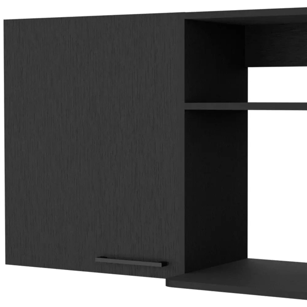 39" Black Accent Cabinet With Two Shelves Homeroots Kitchen & Dining