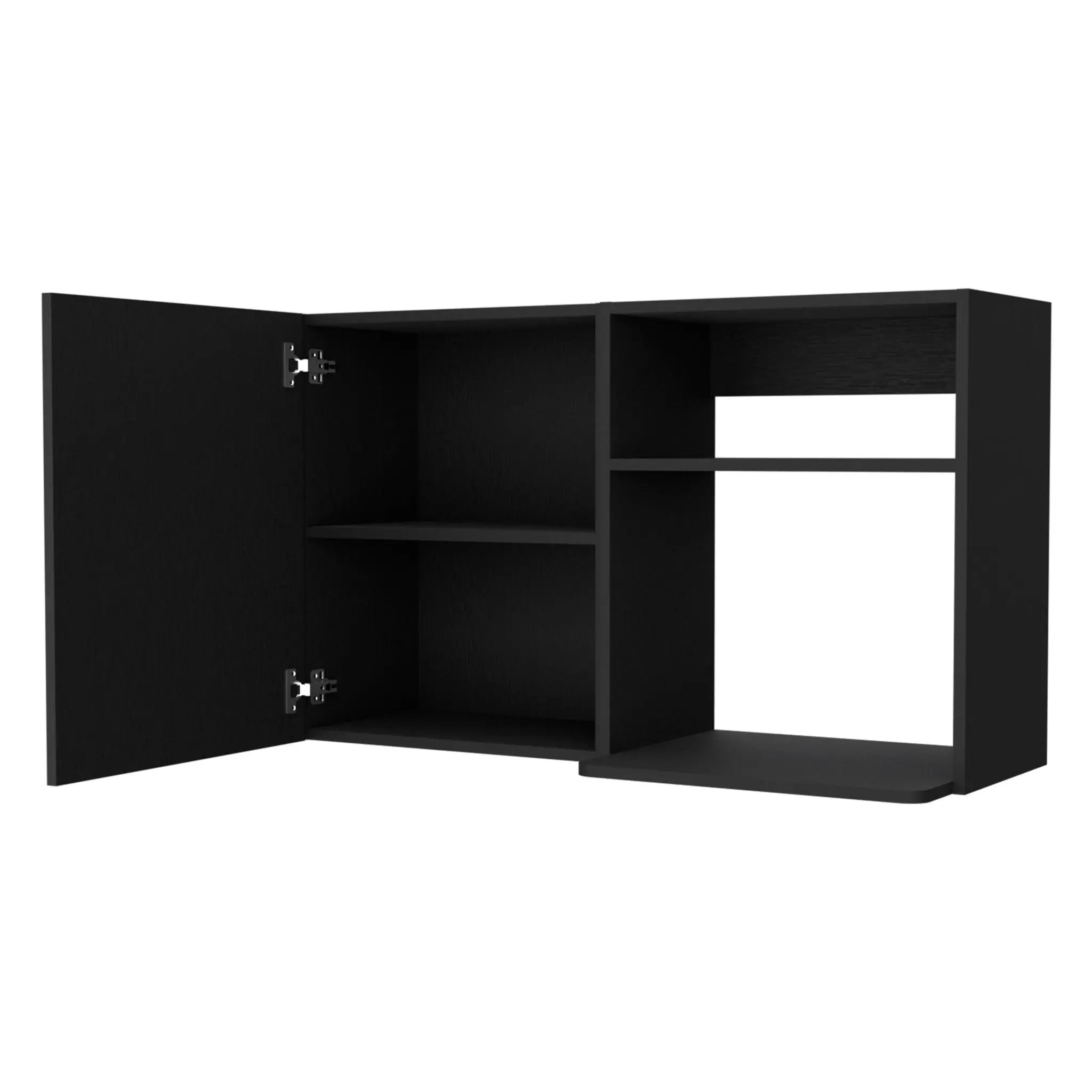 39" Black Accent Cabinet With Two Shelves Homeroots Kitchen & Dining