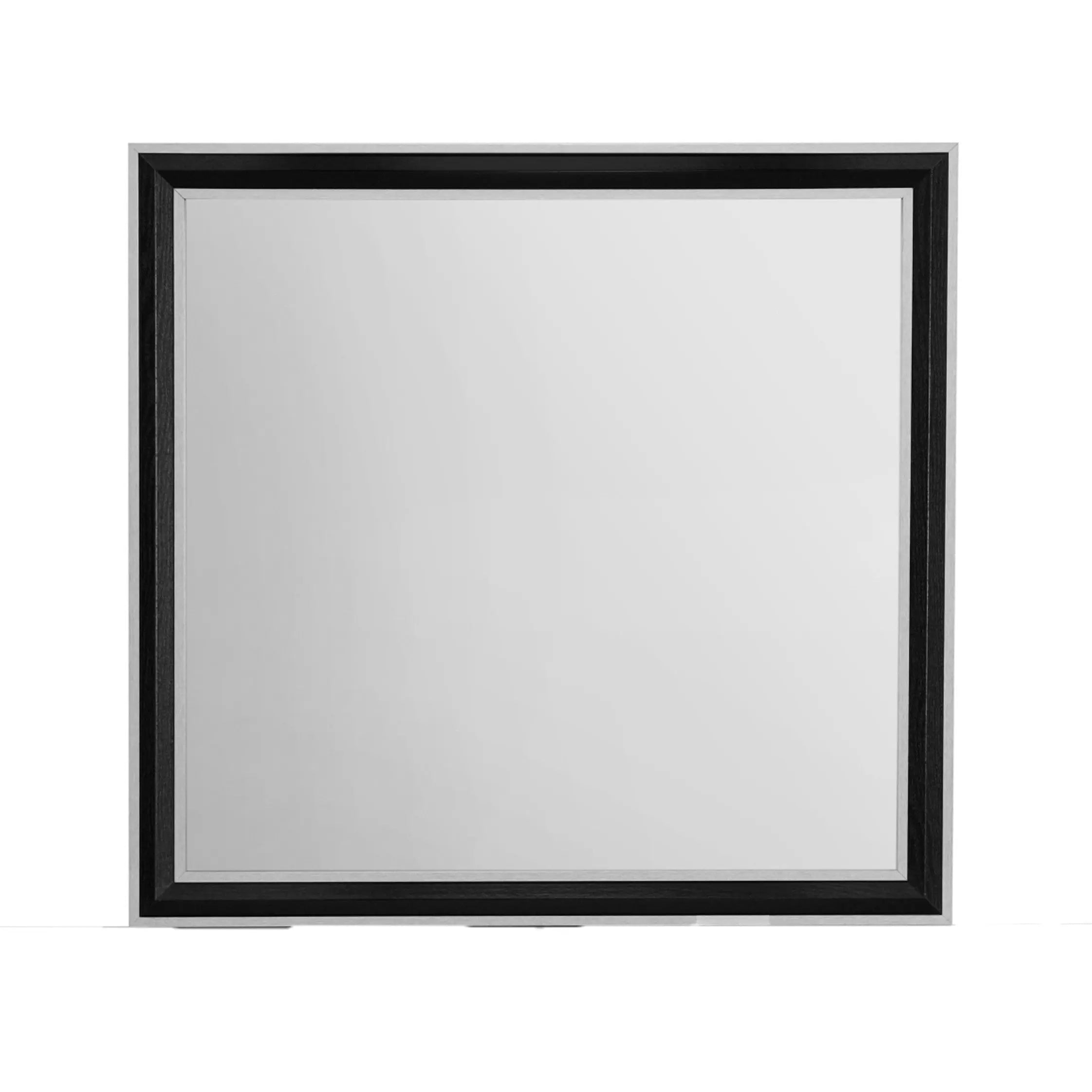 39" Black And Gray Wood Dresser Mount Framed Mirror Homeroots Bed & Bath