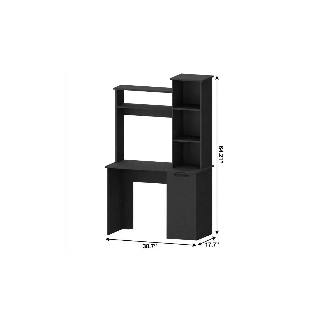 39" Black Computer Desk With Hutch Homeroots Office