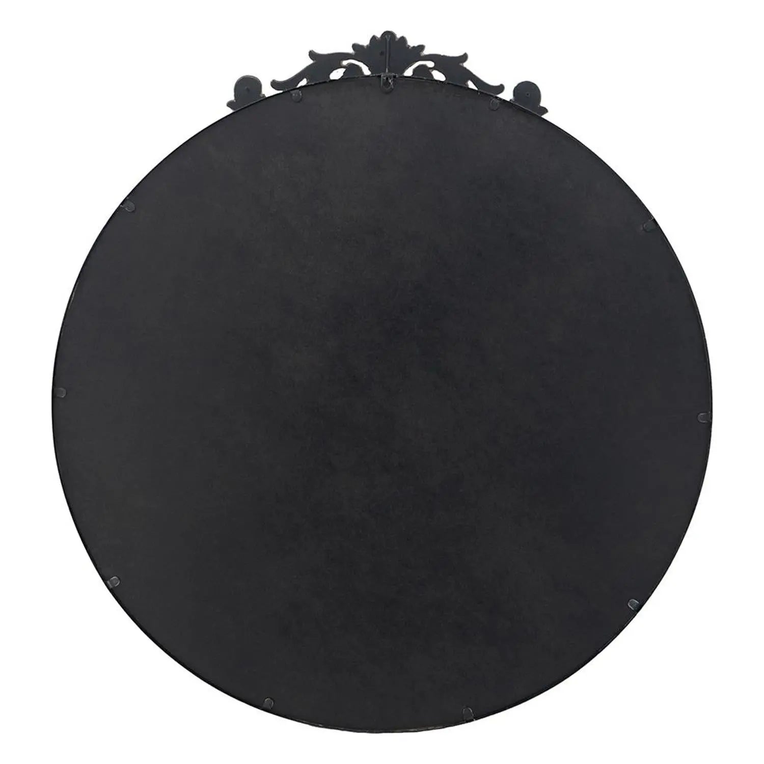 39" Black Crowned Top Iron Framed Accent Mirror Homeroots Bed & Bath
