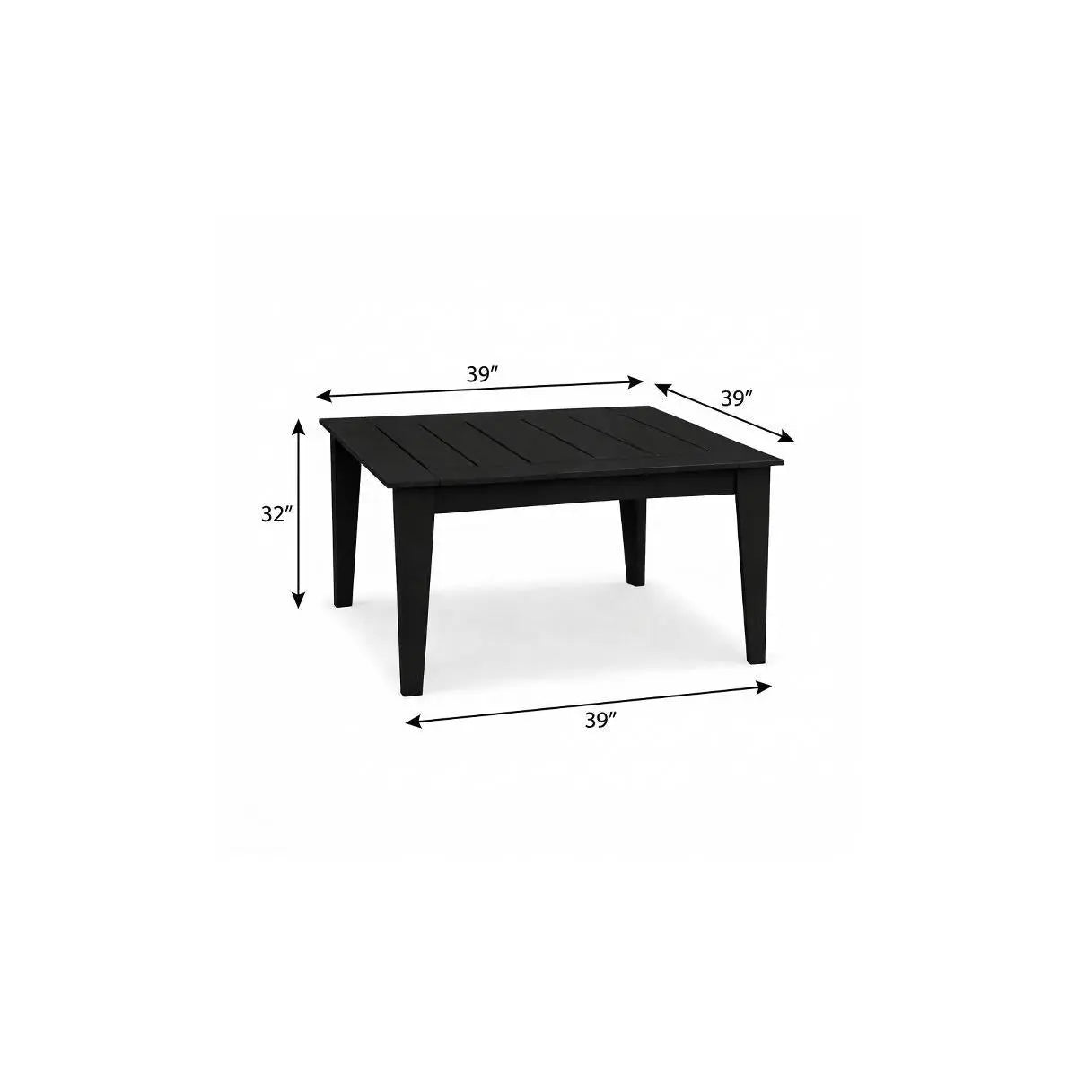 39" Black Heavy Duty Plastic Square Outdoor Dining Table Homeroots Outdoor