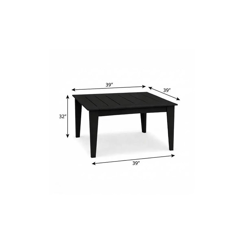 39" Black Heavy Duty Plastic Square Outdoor Dining Table Homeroots Outdoor