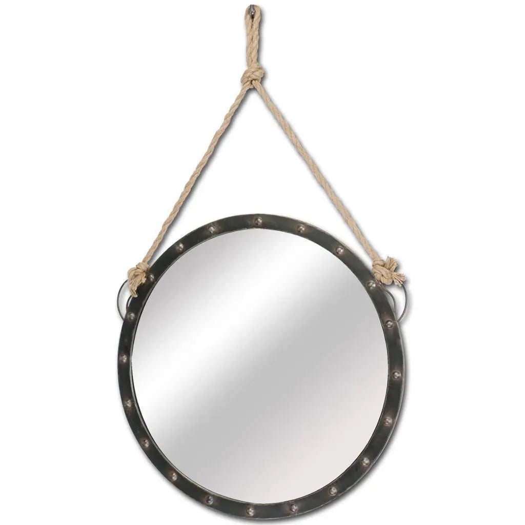 39" Black Metal Round Framed Accent Mirror Homeroots Bed & Bath