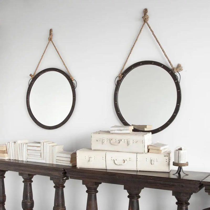 39" Black Metal Round Framed Accent Mirror Homeroots Bed & Bath