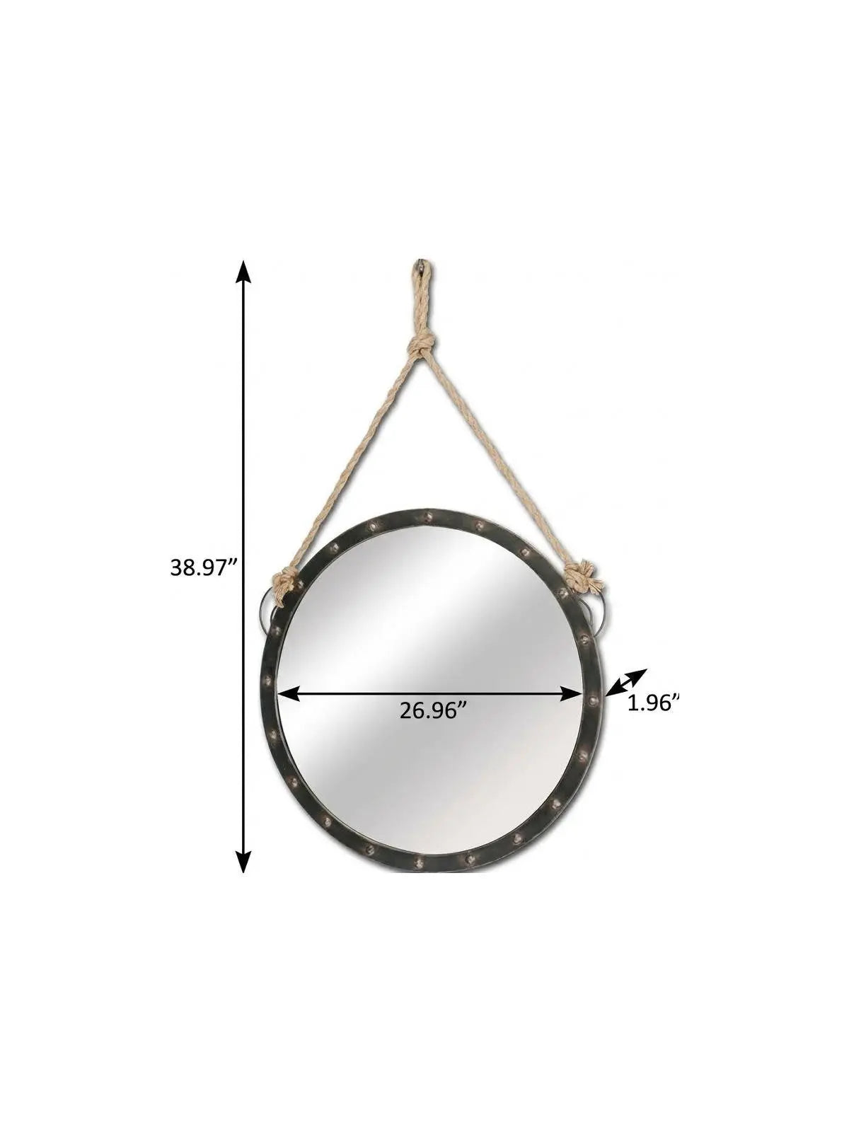 39" Black Metal Round Framed Accent Mirror Homeroots Bed & Bath