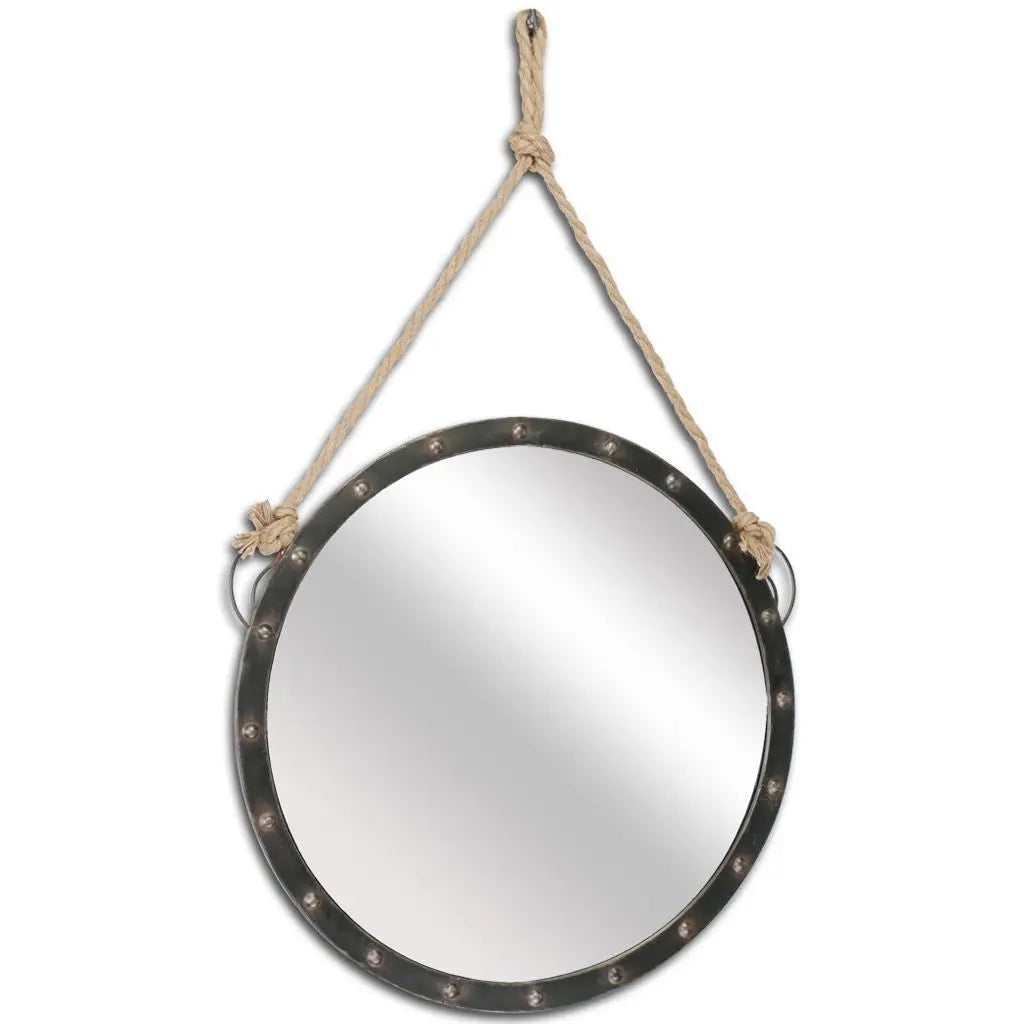 39" Black Metal Round Framed Accent Mirror Homeroots Bed & Bath