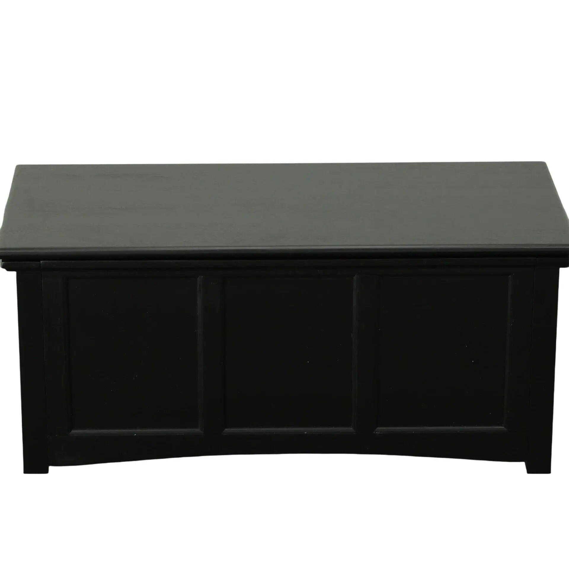 39" Black Solid Wood Solid Trunk Coffee Table Homeroots Living Room