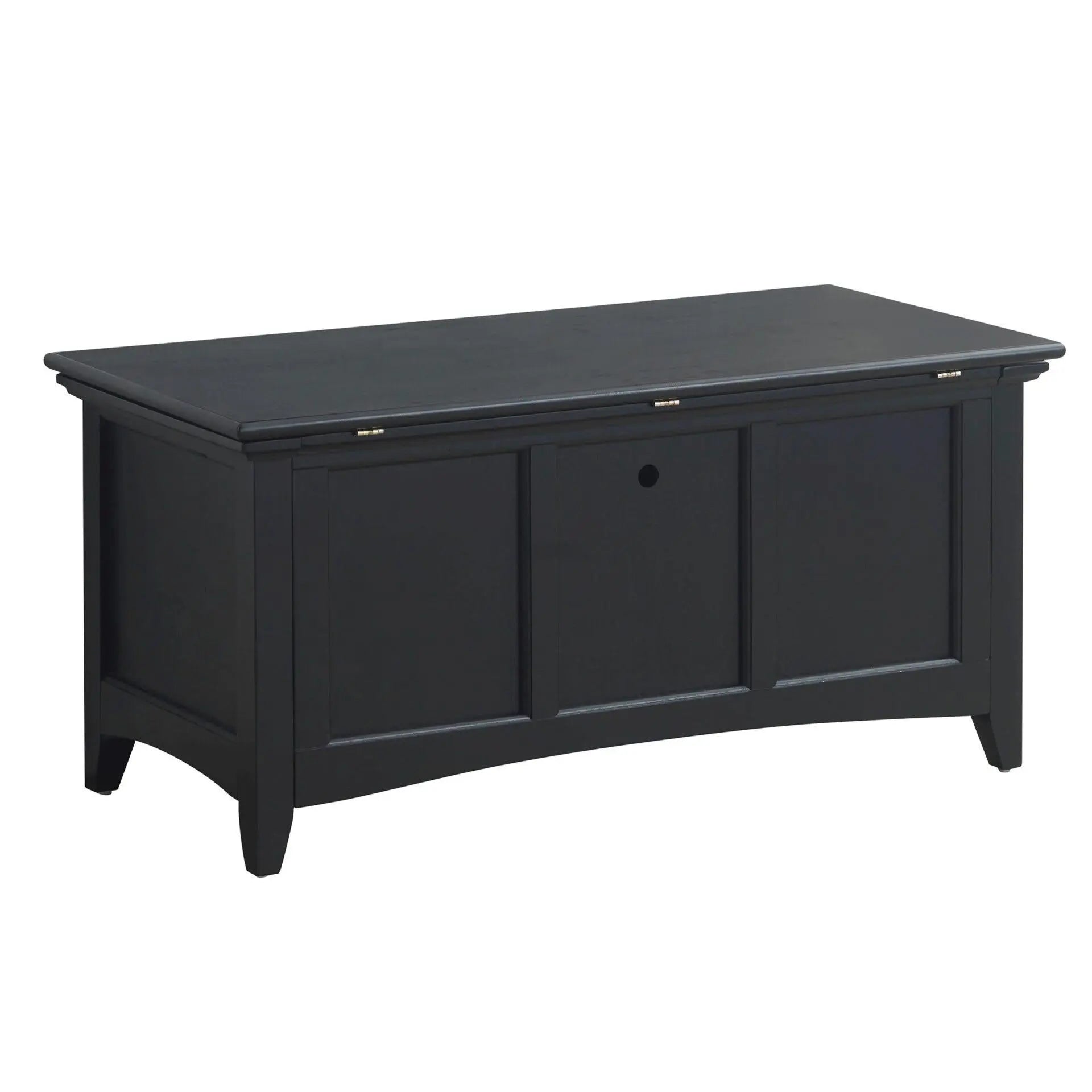 39" Black Solid Wood Solid Trunk Coffee Table Homeroots Living Room