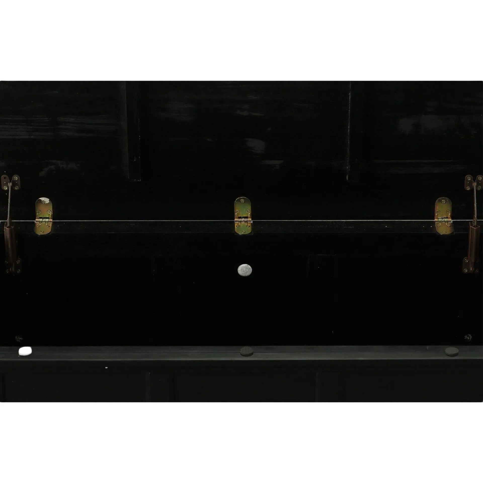 39" Black Solid Wood Solid Trunk Coffee Table Homeroots Living Room