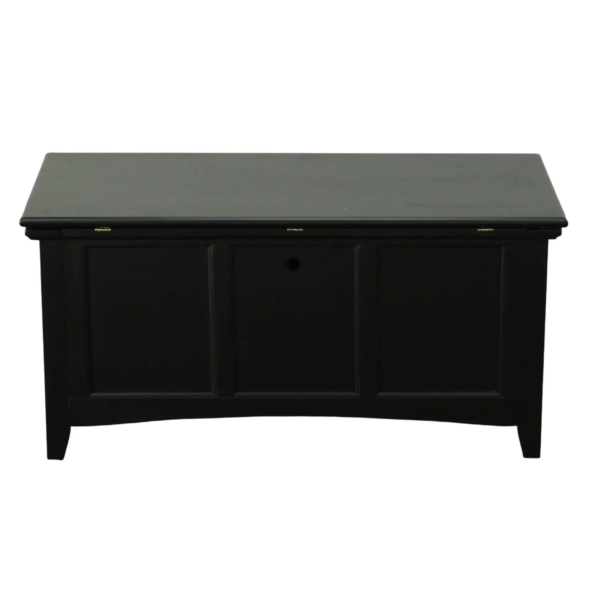 39" Black Solid Wood Solid Trunk Coffee Table Homeroots Living Room