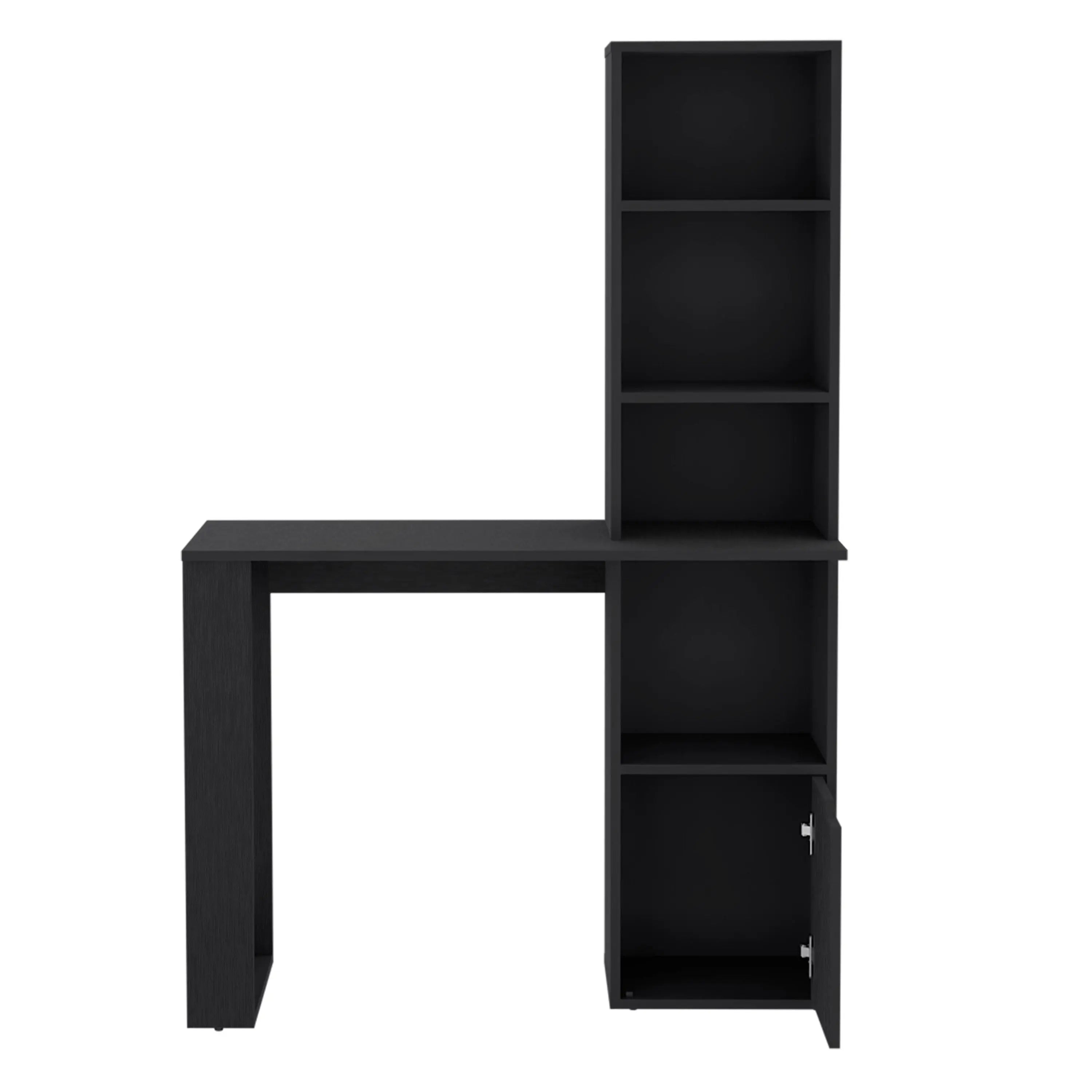 39" Black Wood Executive Desk Homeroots
