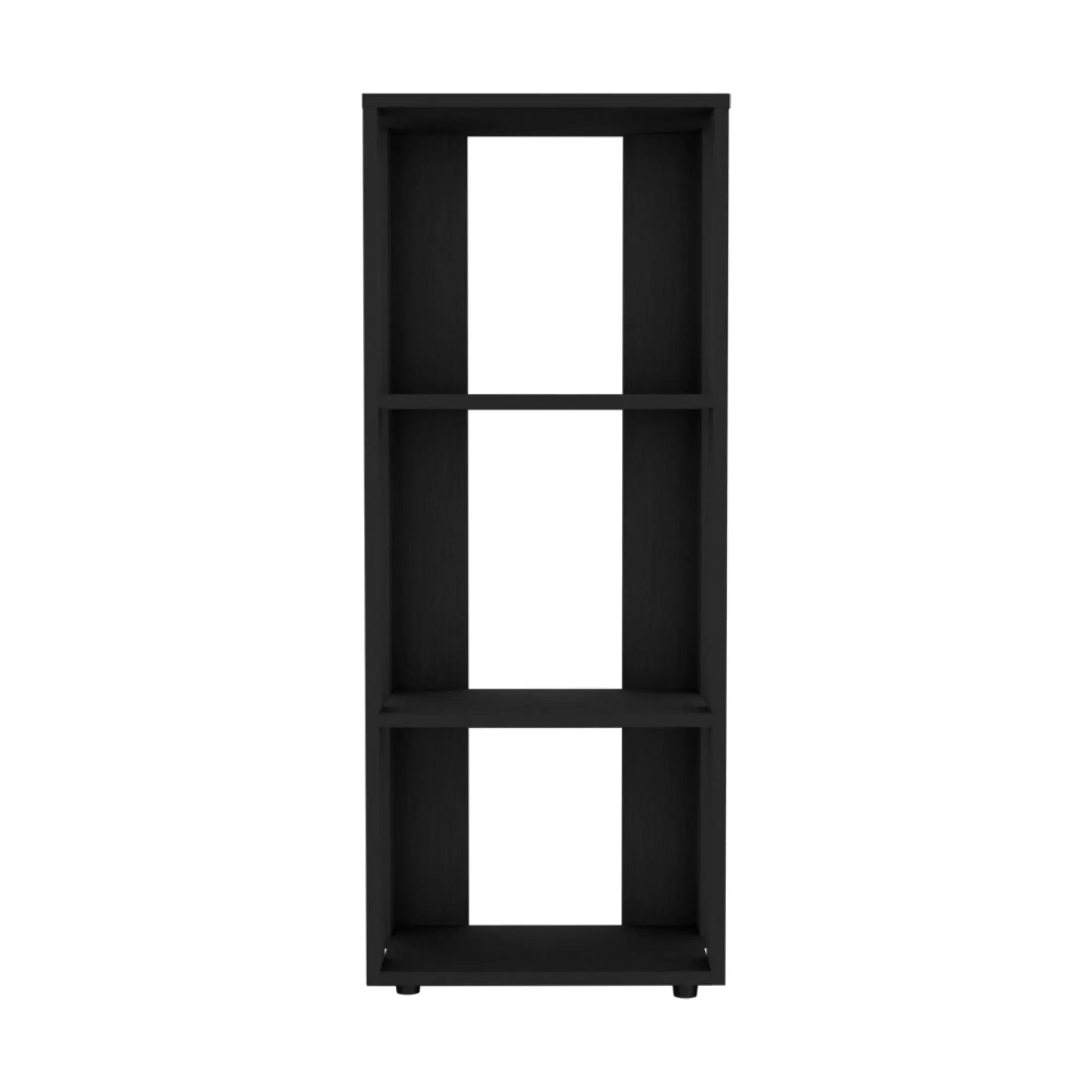 39" Black Wood Three Tier Bookcase Homeroots Office