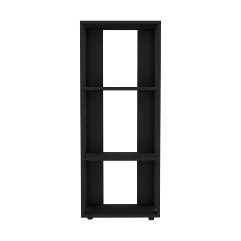 39" Black Wood Three Tier Bookcase Homeroots Office