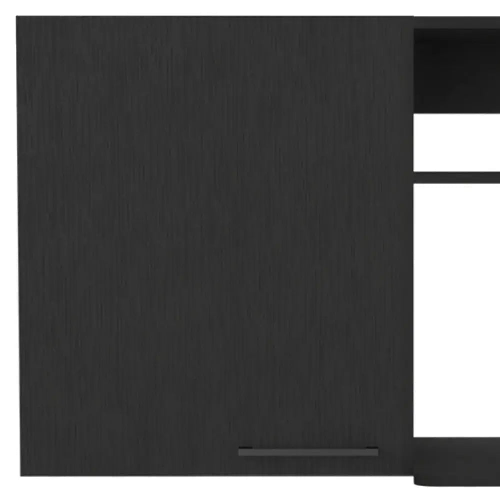 39" Black Wood Wall Mounted Accent Cabinet With Single Door Homeroots Kitchen & Dining