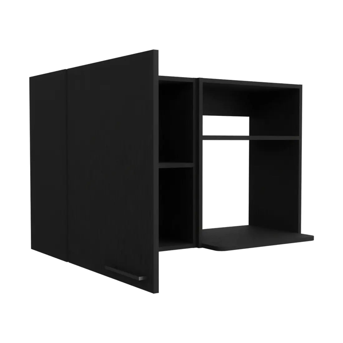 39" Black Wood Wall Mounted Accent Cabinet With Single Door Homeroots Kitchen & Dining