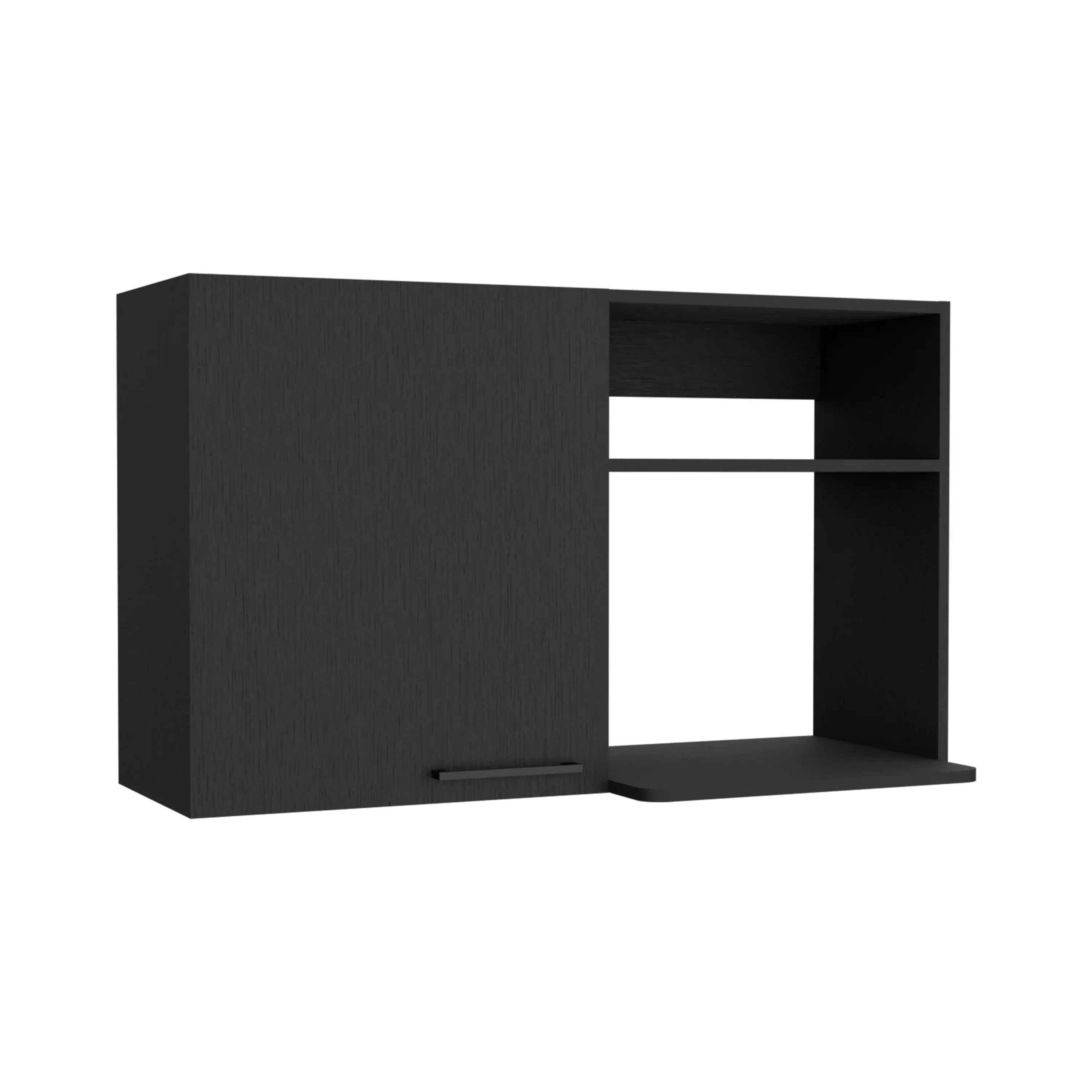 39" Black Wood Wall Mounted Accent Cabinet With Single Door Homeroots Kitchen & Dining