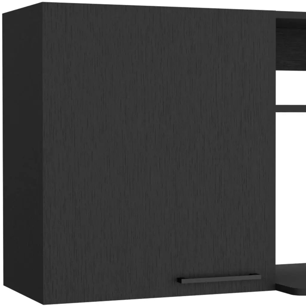 39" Black Wood Wall Mounted Accent Cabinet With Single Door Homeroots Kitchen & Dining