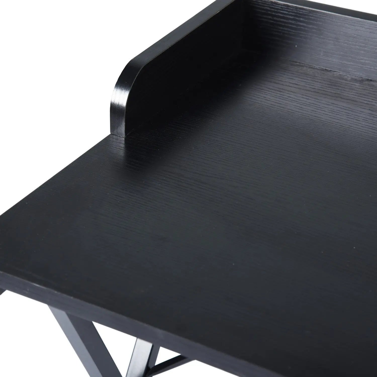 39" Black Wood and Metal X-Shape Computer Desk Homeroots Office