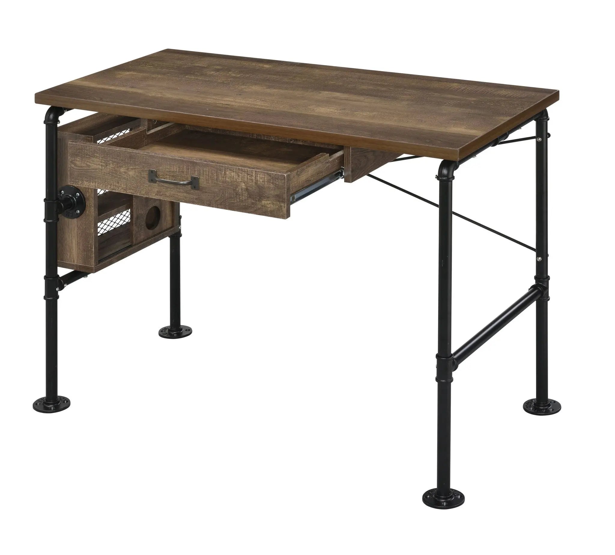 39" Brown and Black Writing Desk Homeroots Office