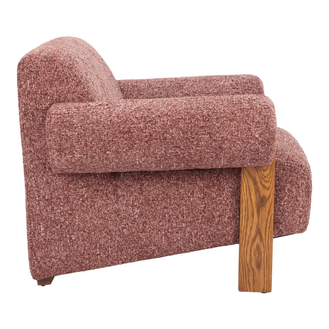 39" Copper And Brown Woven Upholstery And Solid Wood Arm Chair Homeroots Living Room